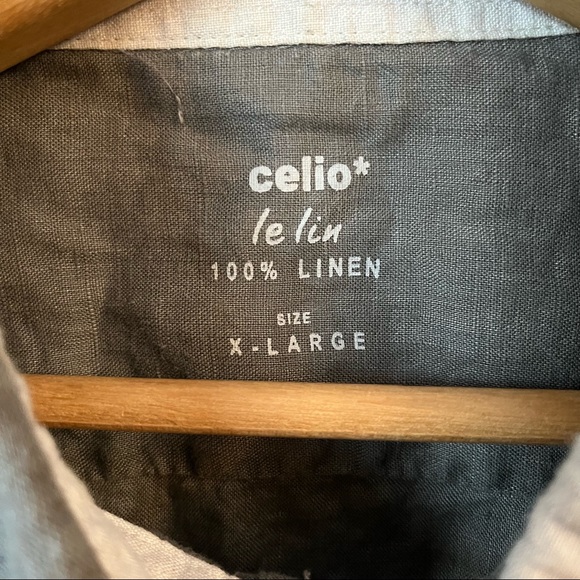Celio 100% linen short sleeve shirt size XL - Picture 3 of 3
